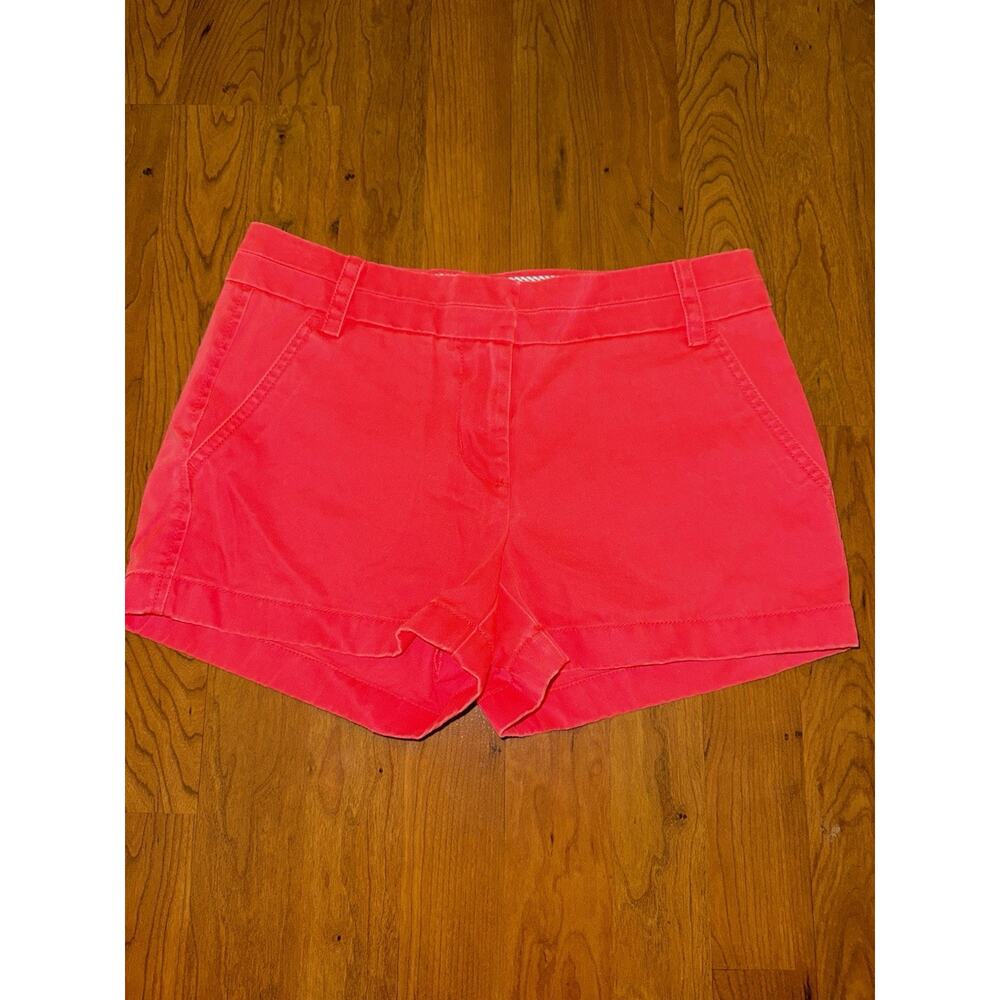 J.Crew Neon Orange Chino Shorts Preppy Classic Size 0